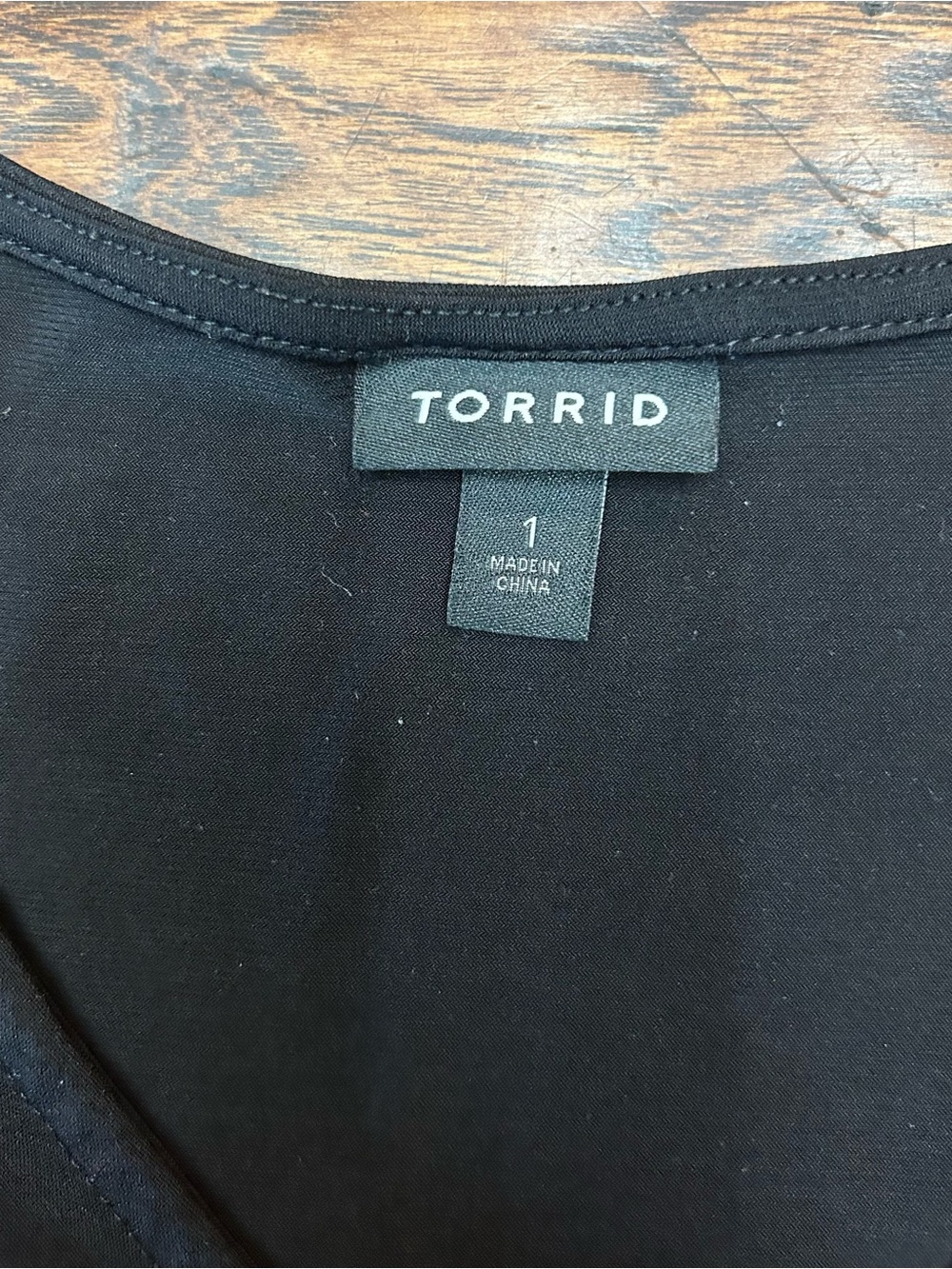 torrid Black Faux-Wrap Tunic with Lace Shoulders - Picture 4 of 7